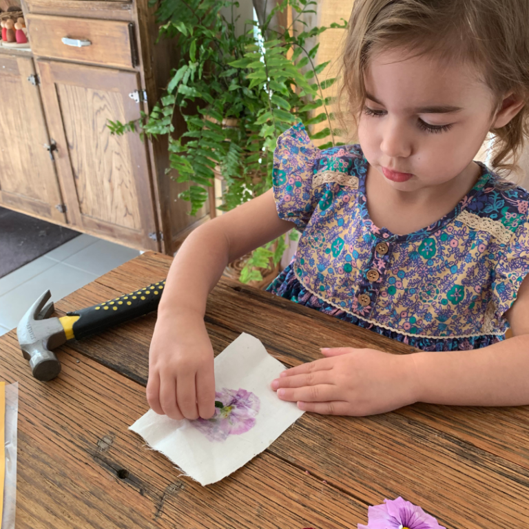 peeling flower off fabric