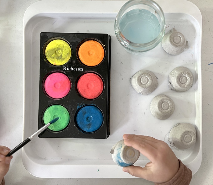 painting egg cartons
