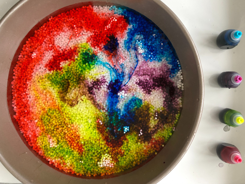tapioca water beads sensory bin