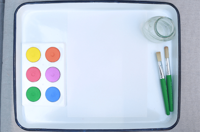 watercolor tray and paint pods 