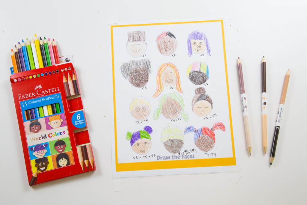 coloring in world faces 