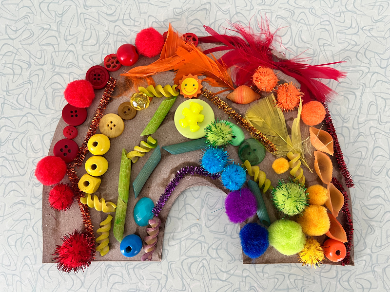 pasta rainbow collage