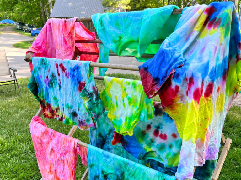 hanging dyed shirts