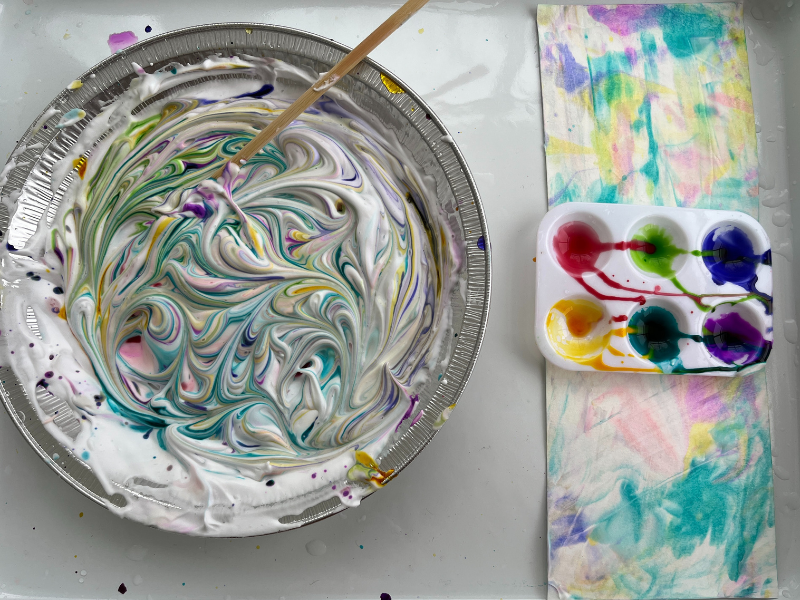 shaving cream marbling