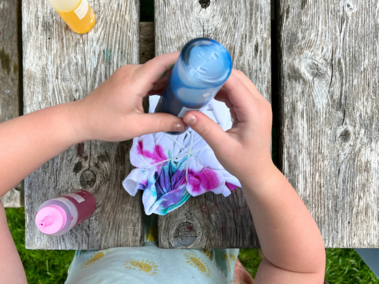 squirting dye on shirt