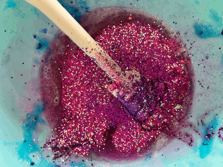 glitter slime with glitter