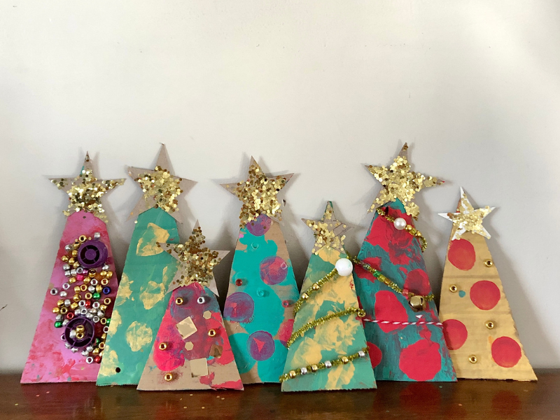 cardboard christmas trees