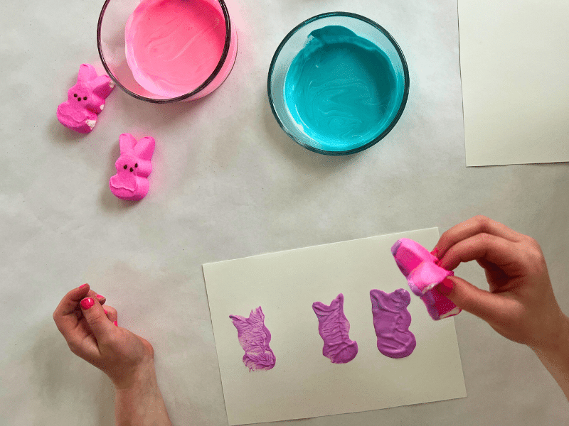 easter art painting with peeps featured