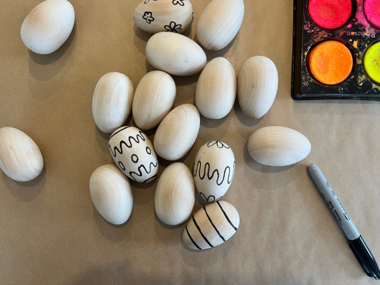 wooden eggs