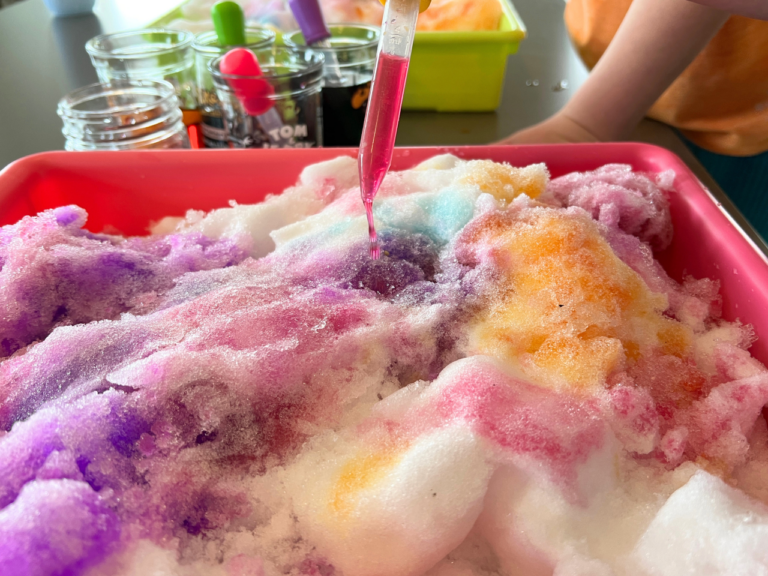 painting snow with dropper