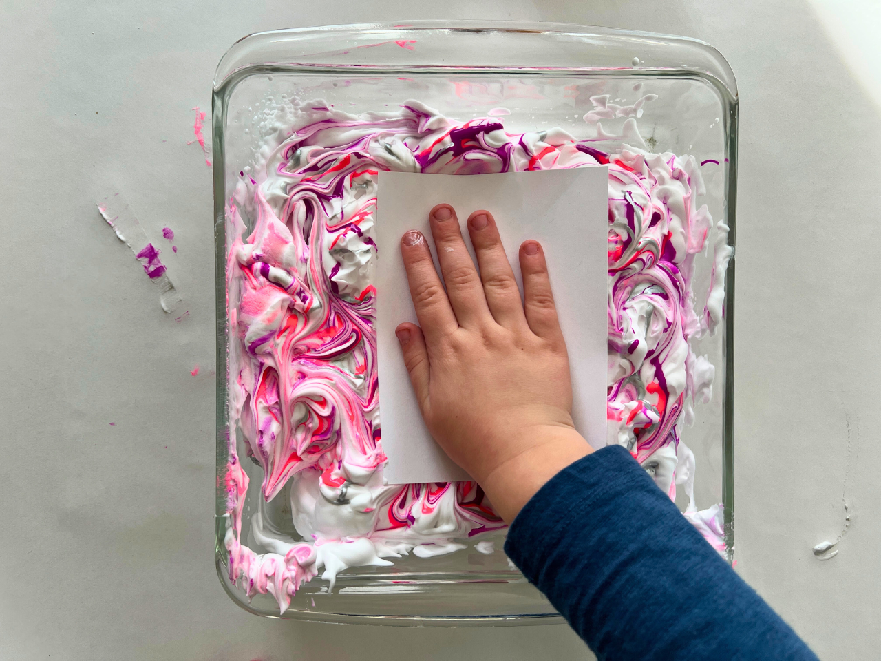 shaving cream marbling