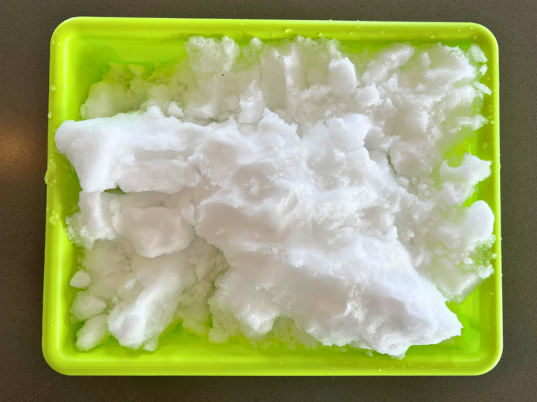 snow in tray