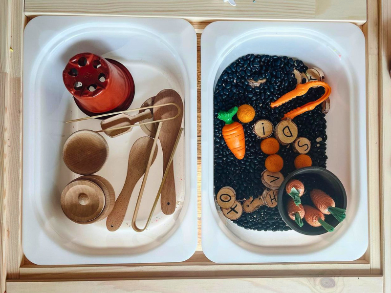 black bean easter sensory