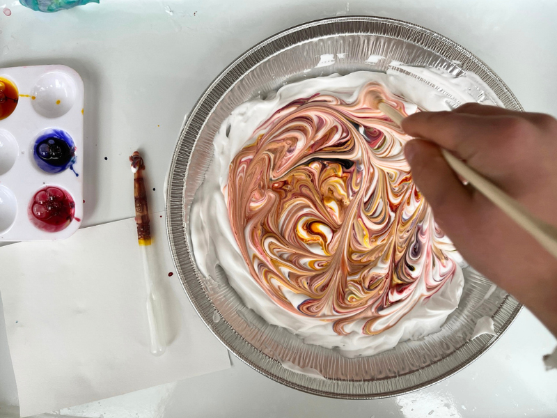 shaving cream marbling