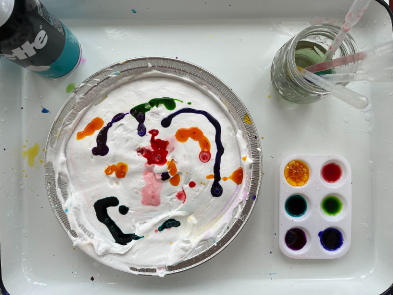 shaving cream with colors