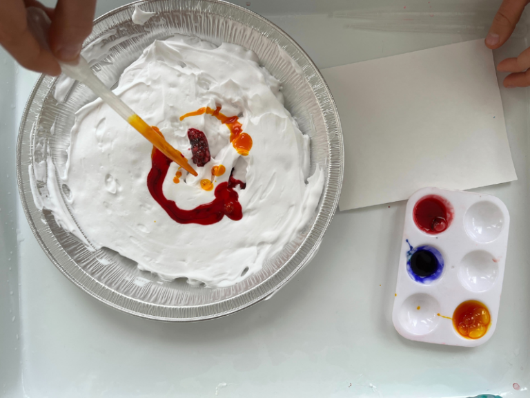 shaving cream with paint