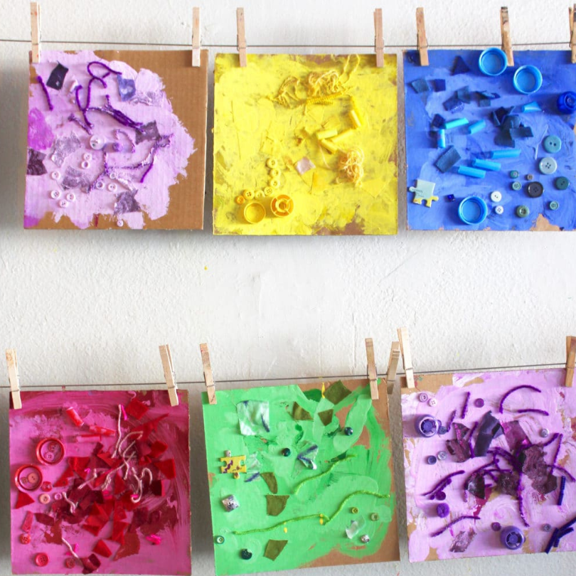 monochrome collages for preschool mother's day crafts