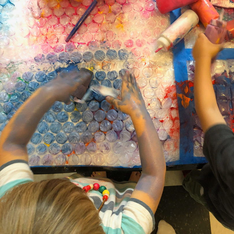 Bubble wrap painting