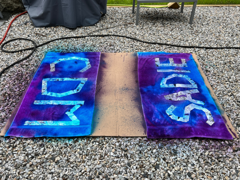 spray dyed towels