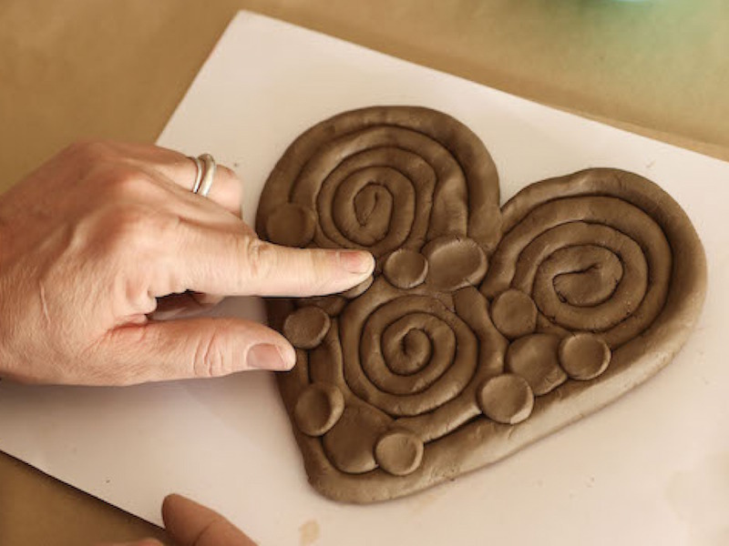 clay love heart