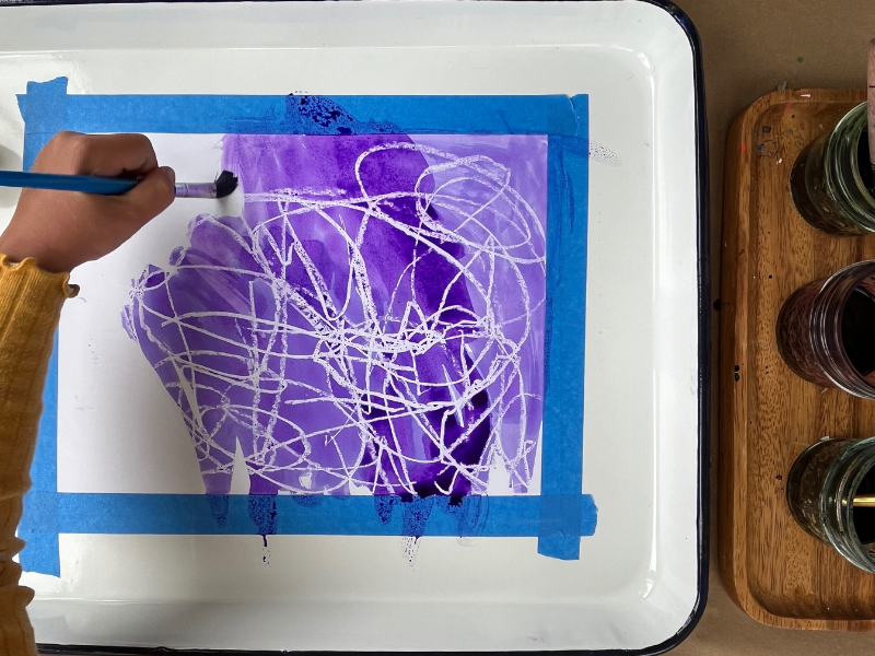 crayon resist painting