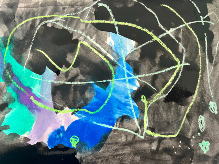 crayon resist painting