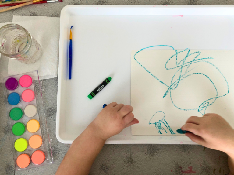 drawing with oil pastels