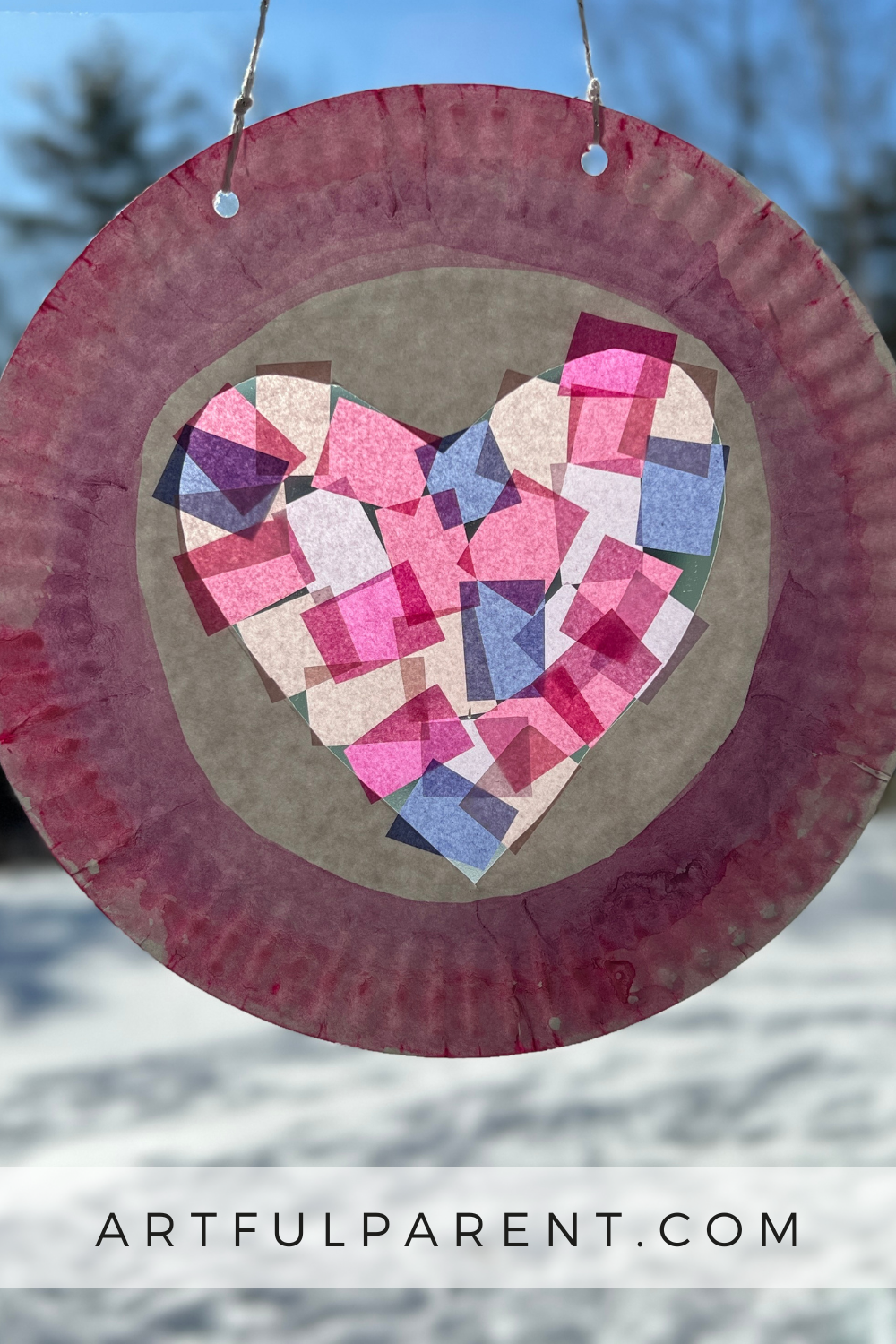 How to Make Valentine Suncatchers with Paper Plates