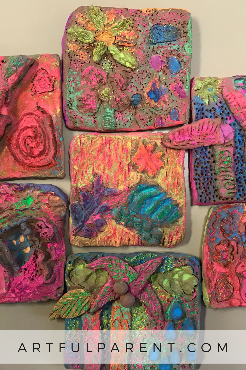 How to Create Colorful Clay Relief Tiles for Kids