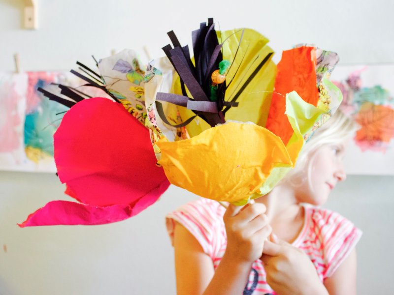 giant flowers by purple twig