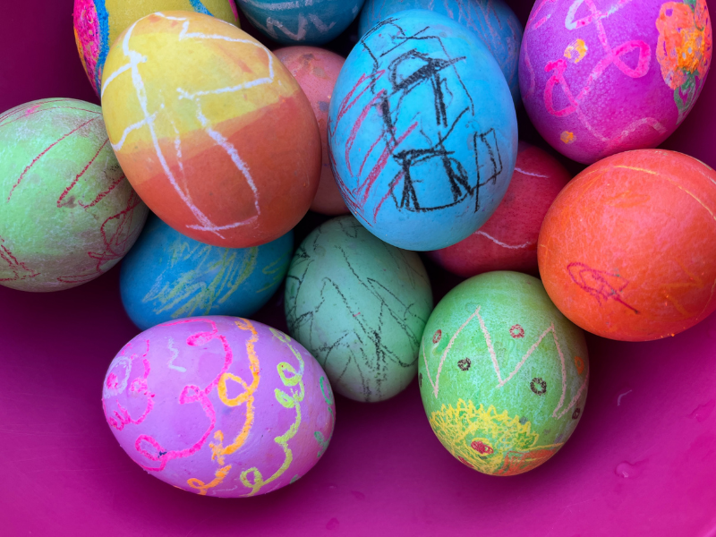 melted crayon eggs