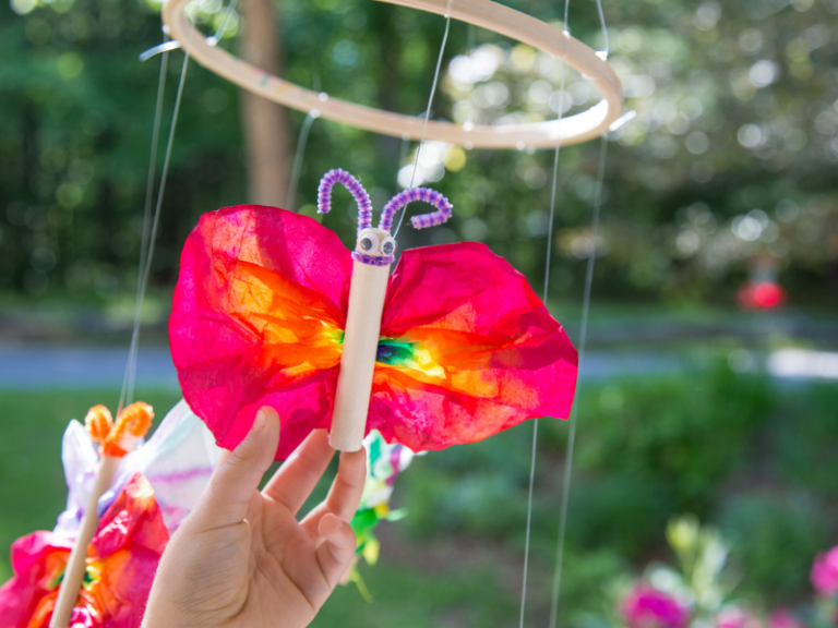 coffee filter butterfly mobile