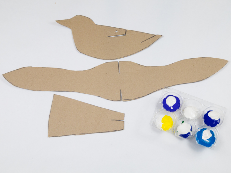 cardboard bird pieces