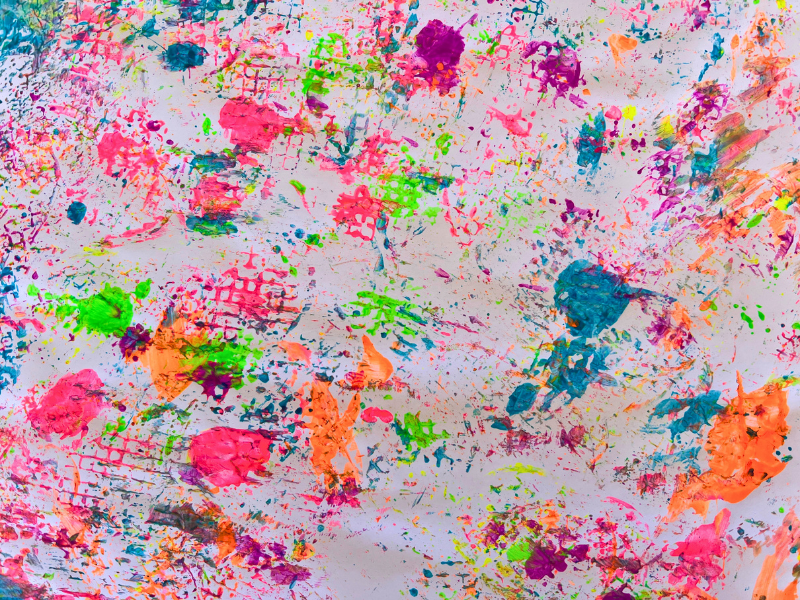 painting with fly swatters