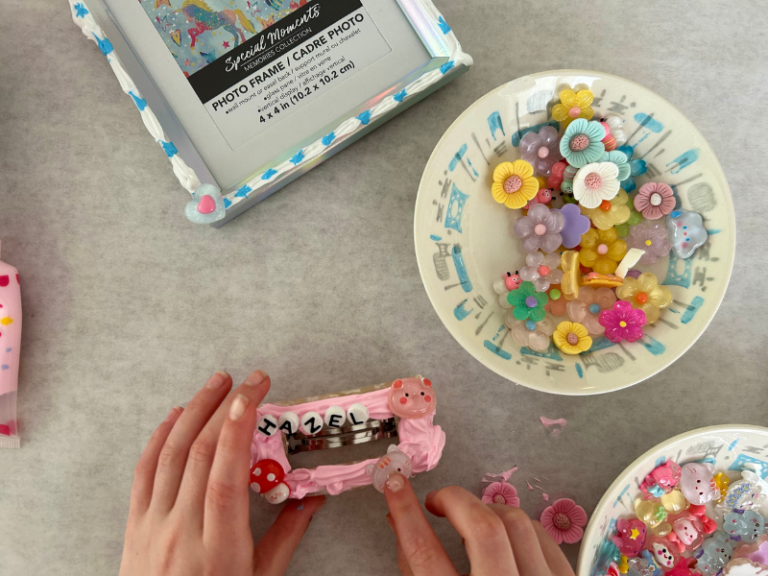 putting gems on clay