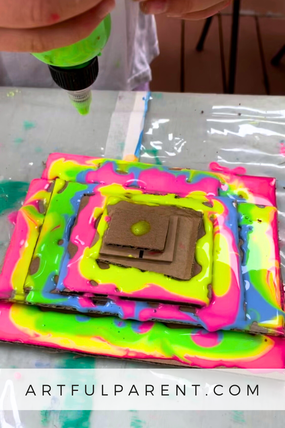 How to Make Neon Cardboard Sculptures for Kids