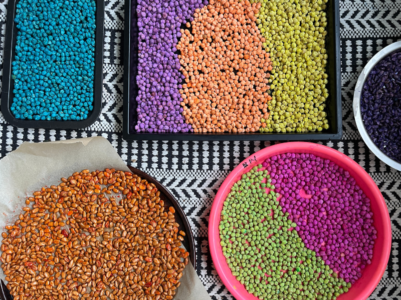 how to dye chickpeas