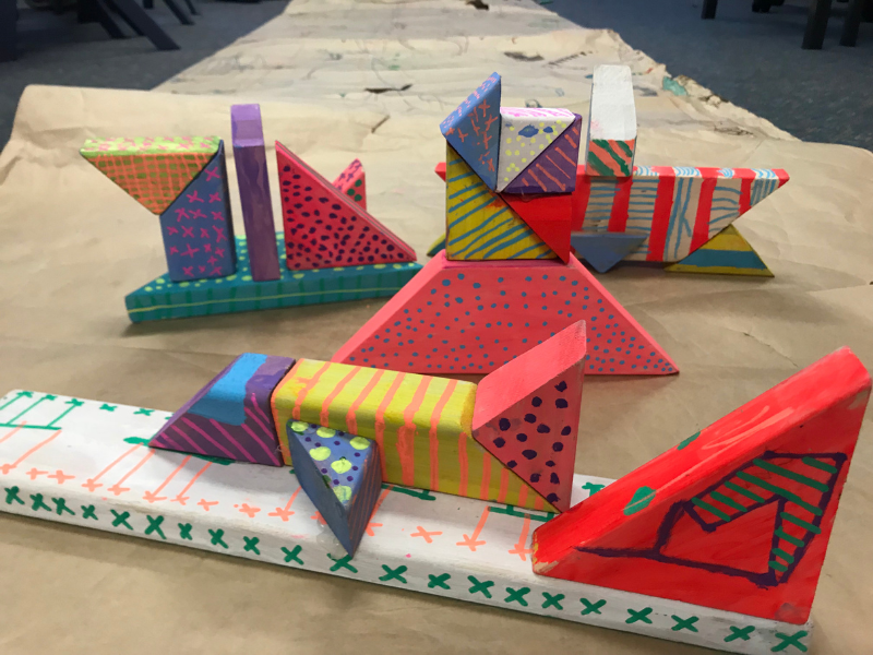 painted wooden blocks