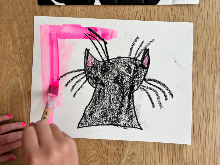 painting a black cat