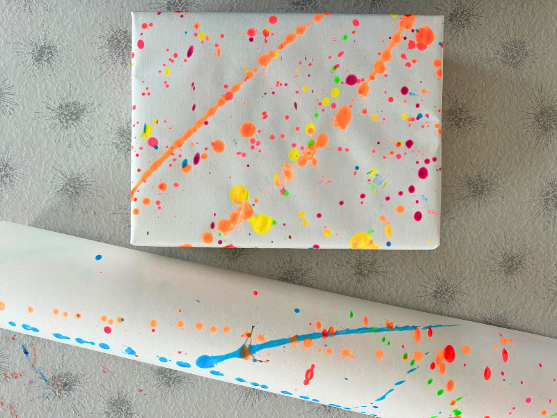 splatter paint wrapping paper