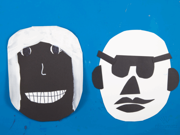 black and white faces